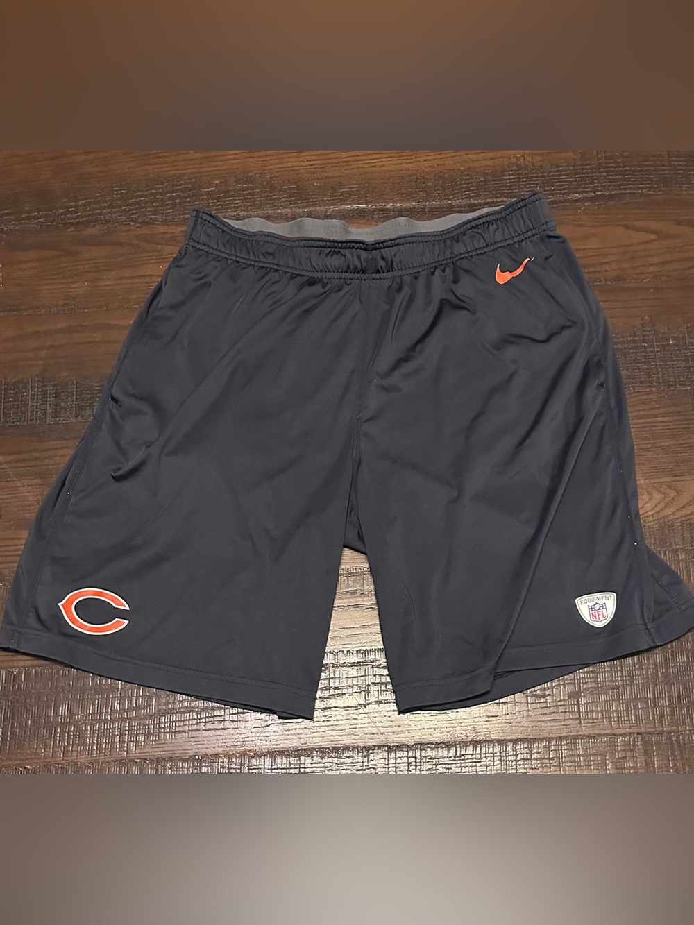 Nike NFL Onfield Dri Fit Chicago Bears Navy Shorts Size Large Team Apparel